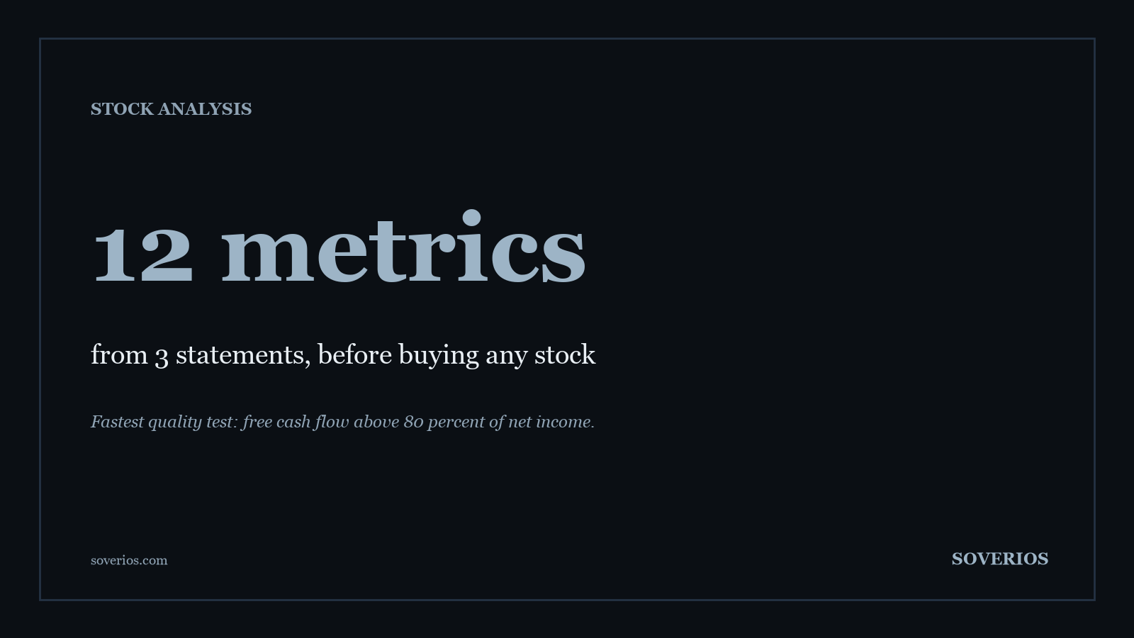 Number card: a 12 metric checklist from the three financial statements to run before buying any stock